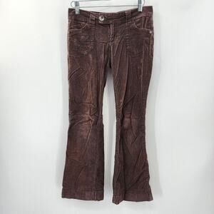LEI Ashley Trouble Brown Corduroy‎ Junior Girls Y2k Flare Regular 1 Small